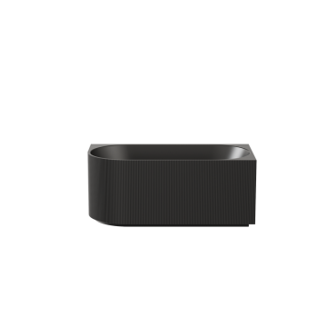 Capri Matte Black Corner Fluted Bath
