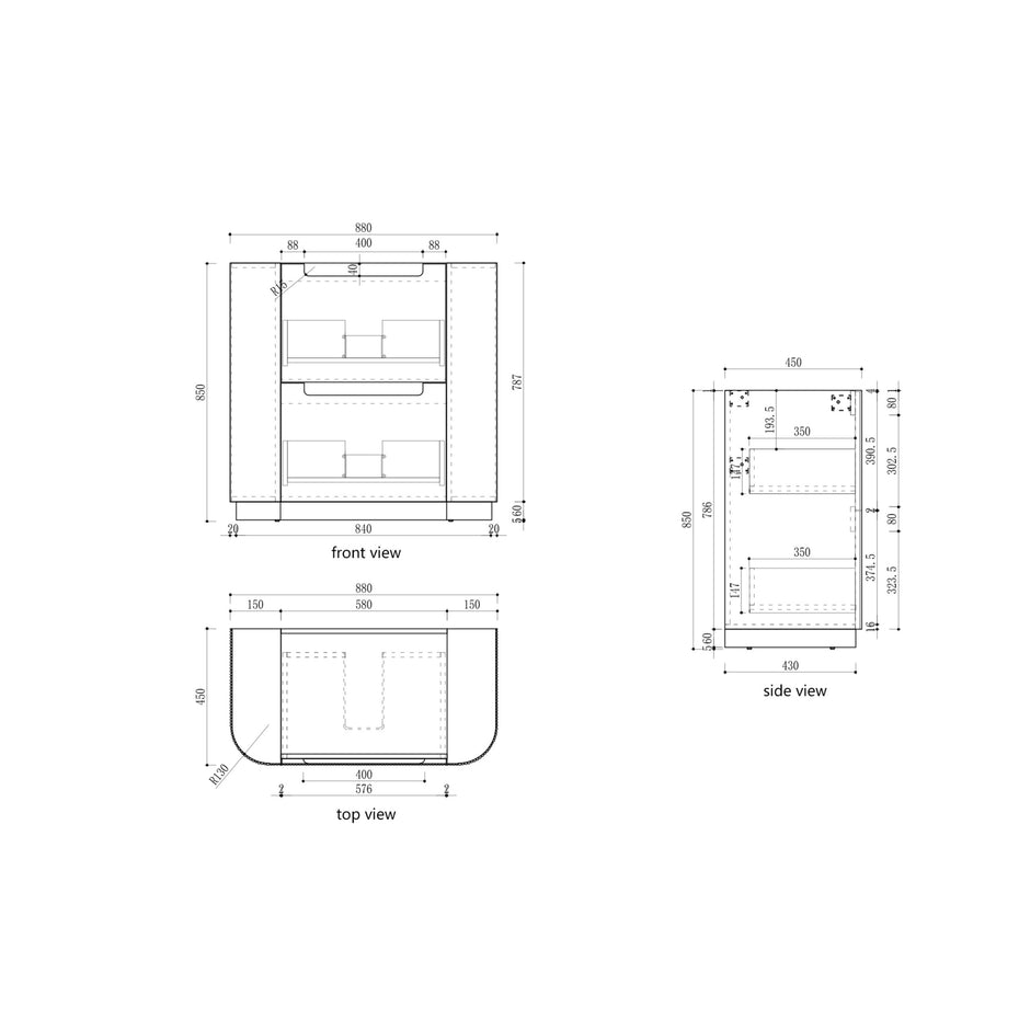 Curva Freestanding 900mm