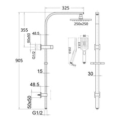 Tiago Dual Shower Rail