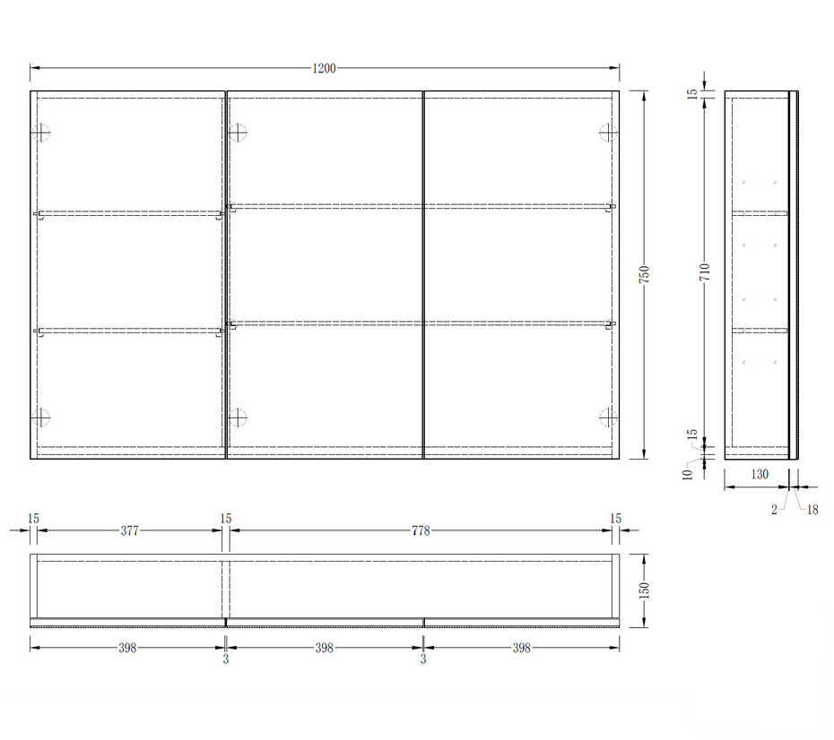 EVA Shaving Cabinet with Side panels