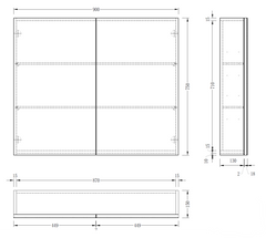 EVA Shaving Cabinet with Side panels