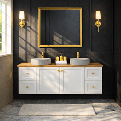 George Wall Hung 1800mm Hampton Shaker Style Bathroom Vanity (Single Or Double Basin) -made to order