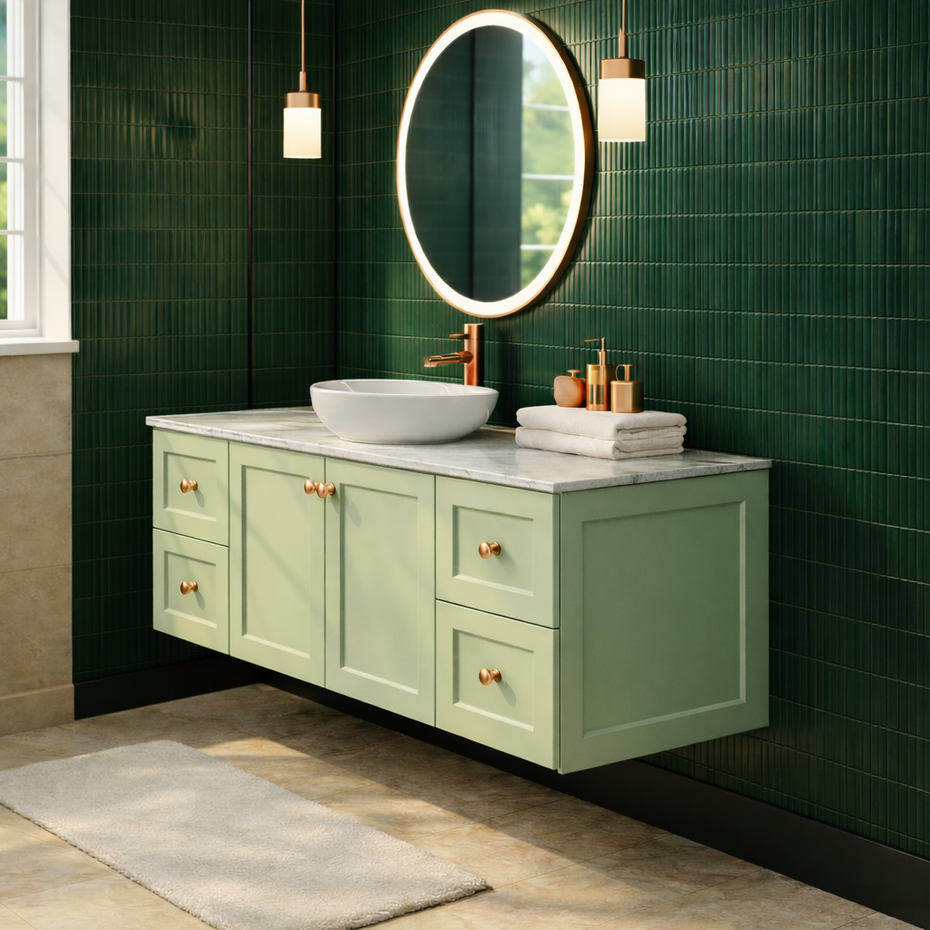 George Wall Hung Bathroom Vanity in ANY COLOUR - ALL SIZES