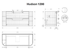 Hudson Wall Hung 1200mm Curved Plywood Timber Fluted Vanity