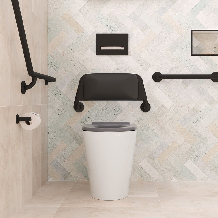 Isabella Care Wall-Faced Toilet Suite (Pan & Seat + R&T In-Wall Cistern + Care Raised White Flush Buttons)