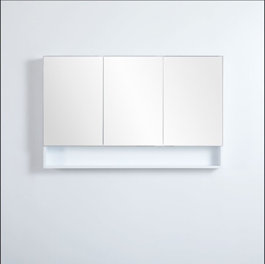 Matte White Shaving Cabinet with Shelf