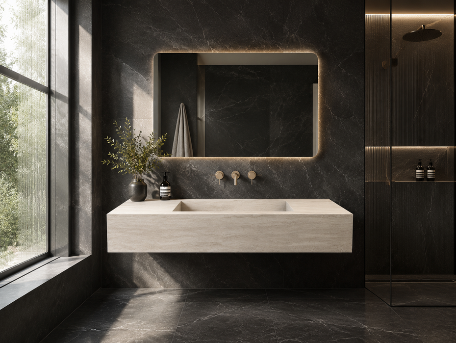 Laurant Travertine finish Wall Hung Wall Hung Vanity basin top 900mm