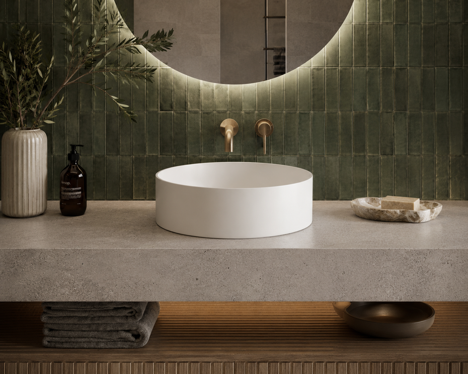 Luna Solid surface round basin