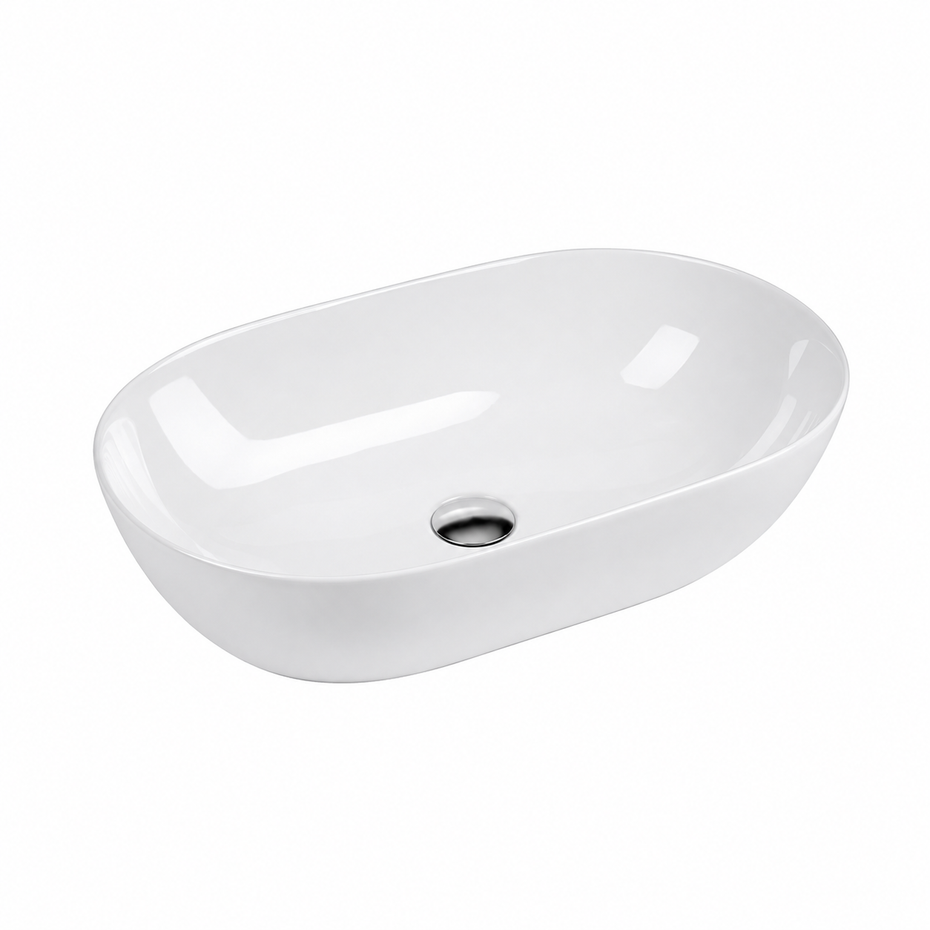 LUSSI Oval ceramic Basin - Gloss White