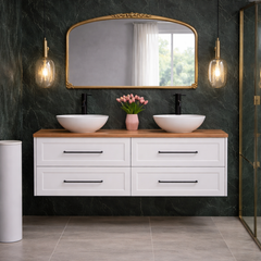 Lily Wall Hung 1800mmHampton Shaker Style Double/ Single Basin Bathroom Vanity - Made to order