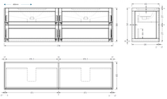 Lily Wall Hung 1800mmHampton Shaker Style Double Basin Bathroom Vanity