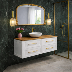 Lily Wall Hung 1500mm Hampton Shaker Style Single Basin Bathroom Vanity