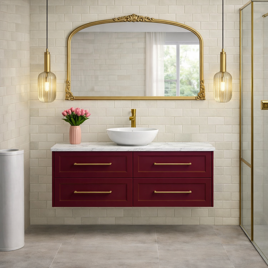 Lily Wall Hung 1800mmHampton Shaker Style Double/ Single Basin Bathroom Vanity - Made to order