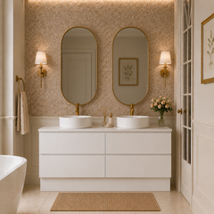 white 1500mm freestanding vanity