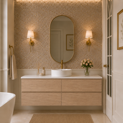 1500mm Single Basin Wall Hung Vanity -Oak