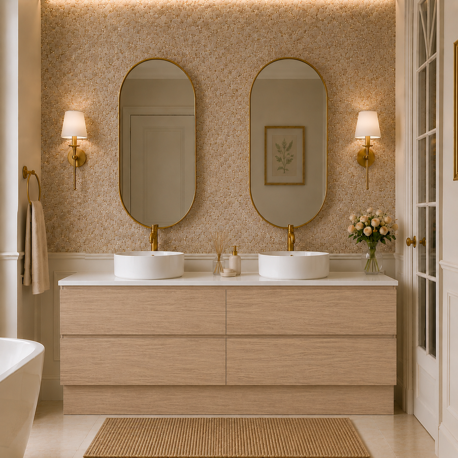 London Freestanding 1800mm Double Basin Bathroom Vanity - Oak