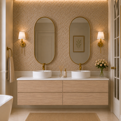 1800mm wall hung timber vanity