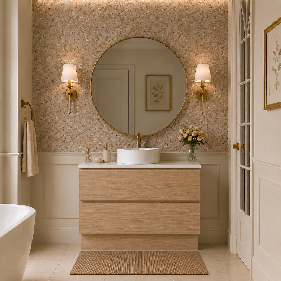 Slim London Freestanding 900mm Bathroom Vanity - Oak