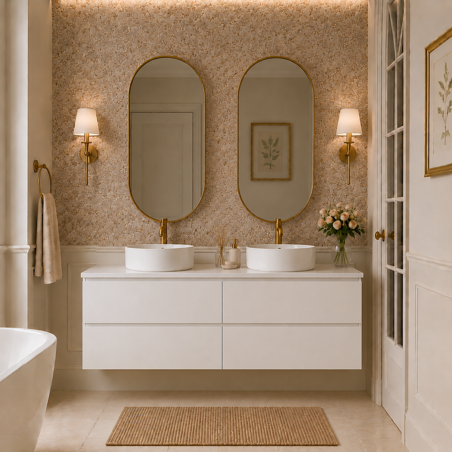 London Wall-Hung White 1500mm Double Vanity