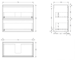 Slim London Wall Hung 750mm Bathroom Vanity