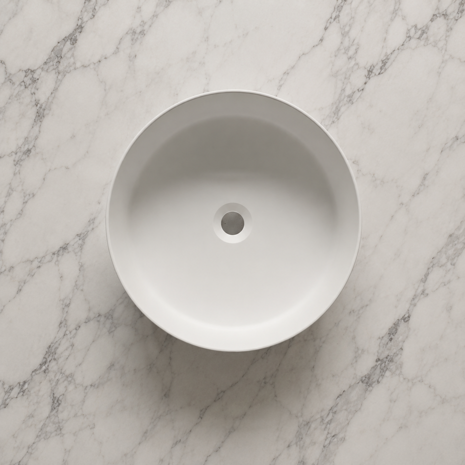 Luna Solid surface round basin