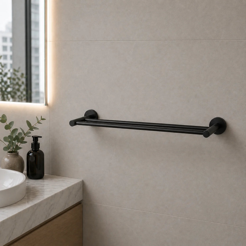 Luna 600/750mm Double Towel Rail