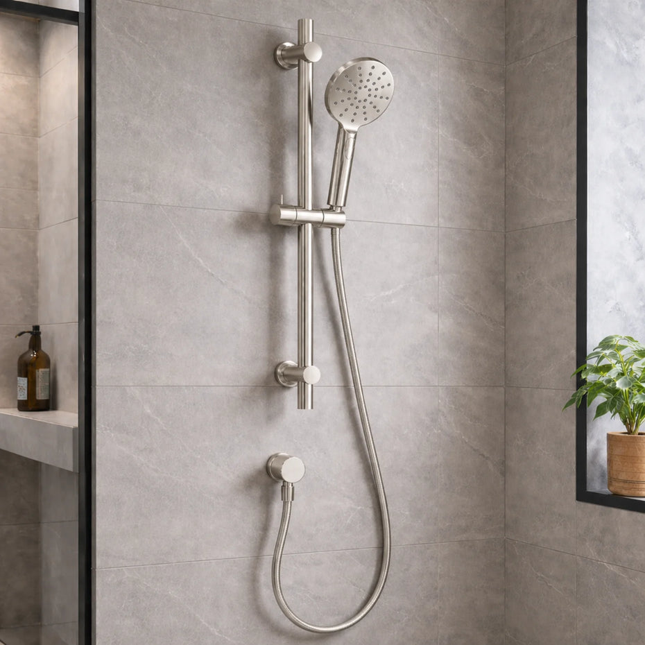 Luna Round Multifunction Sliding Shower On Rail
