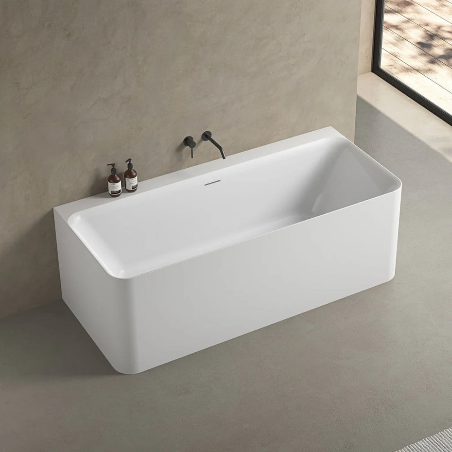 LUNUS Back-to-wall bath - Gloss White
