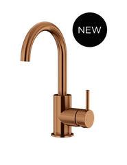 Round Gooseneck Basin Mixer with Cold Start