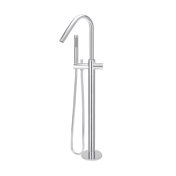 Round Pinless Freestanding Bath Spout and Hand Shower