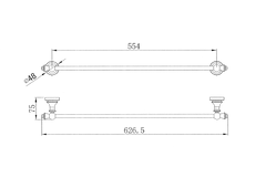Medoc Single Towel Rail 600mm