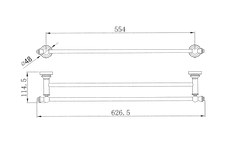 Medoc Double Towel Rail 600mm