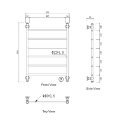 Medoc 6 Bar Heated Towel Rail