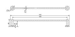 Mirage Single Towel Rail 600mm