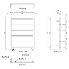 Mirage 6 Bar Heated Towel Rail