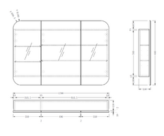 750-`1200mm Modena Shaving Cabinet - Available in White or TImber