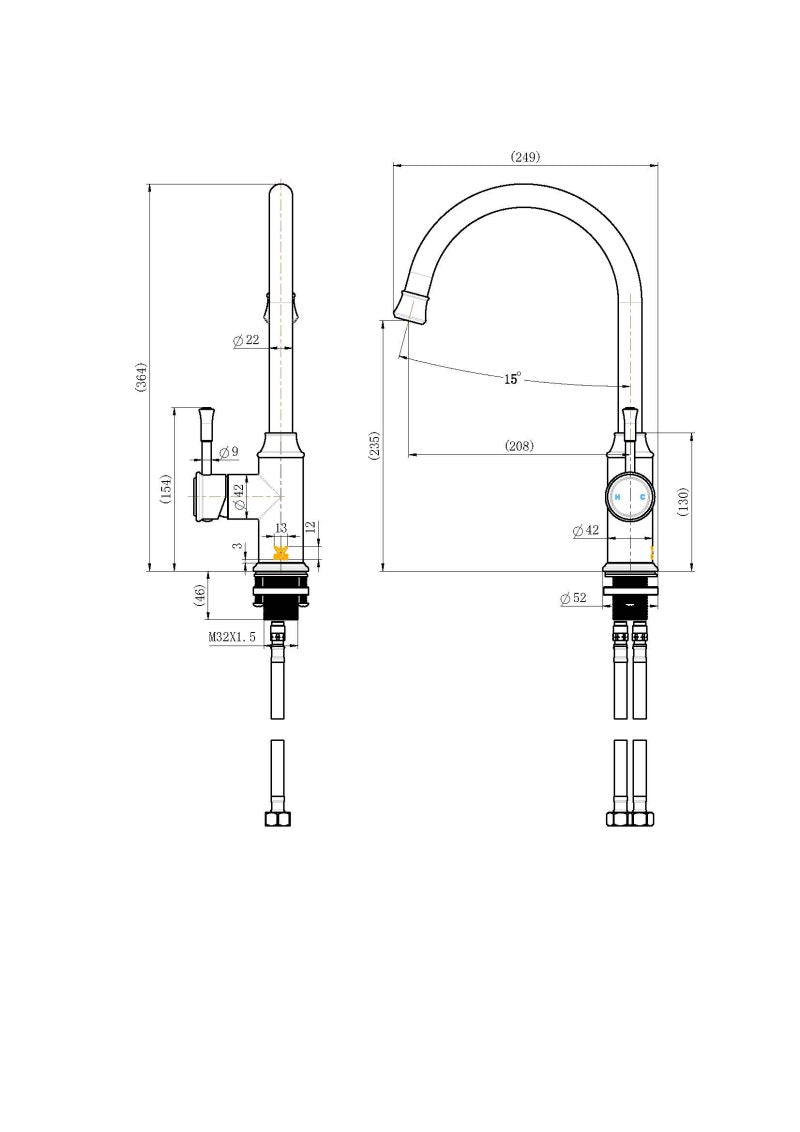Montpellier Gooseneck Kitchen Mixer MON004