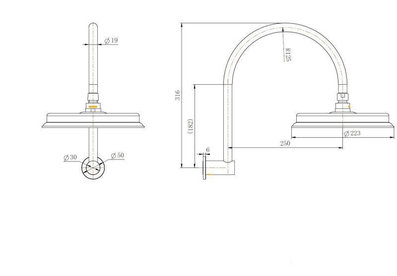 Montpellier Shower Arm With Shower Head