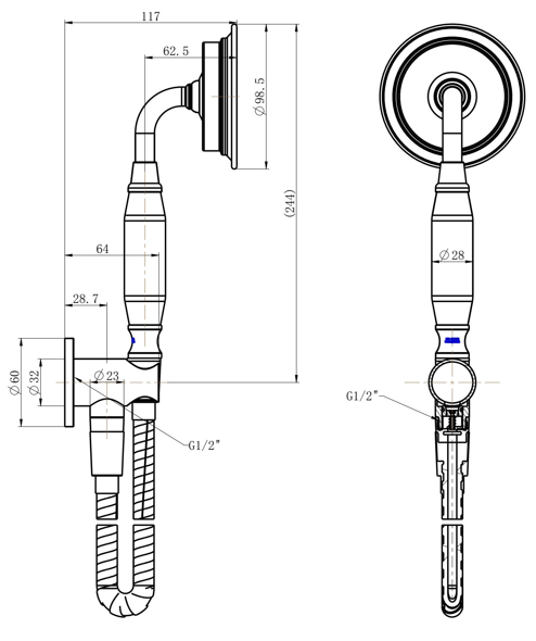 Montpellier Hand Shower on Bracket