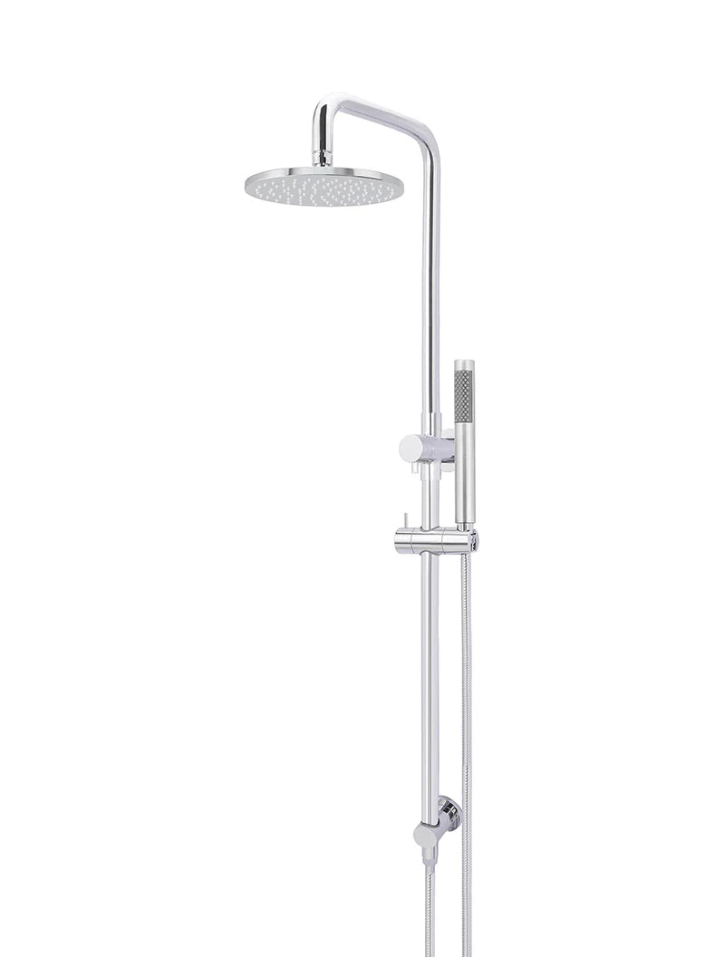 Round Combination Shower Rail 200mm Rose, Single Function Hand Shower