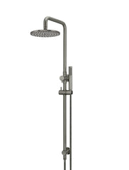 Round Combination Shower Rail 200mm Rose, Single Function Hand Shower