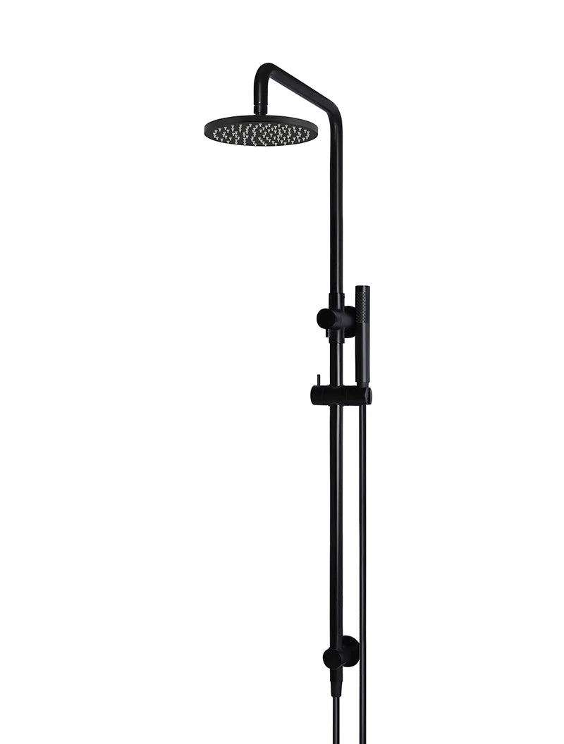 Round Combination Shower Rail 200mm Rose, Single Function Hand Shower