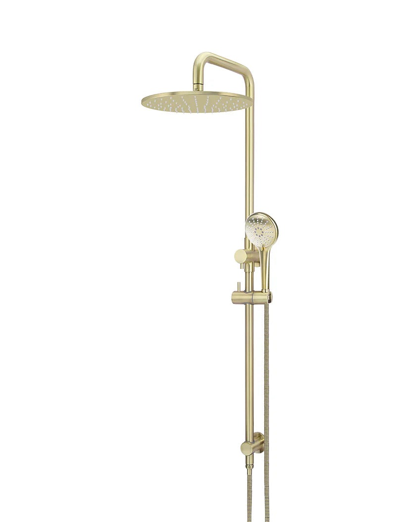Round Combination Shower Rail 300mm Rose, Three Function Hand Shower