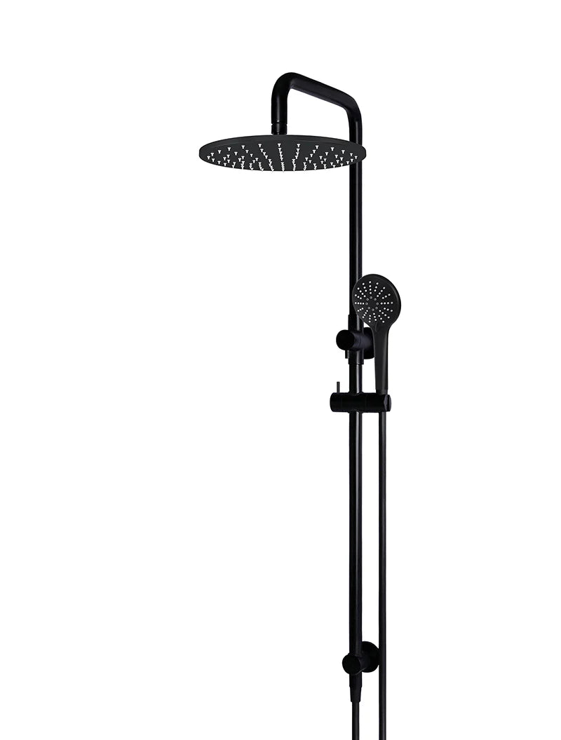 Round Combination Shower Rail 300mm Rose, Three Function Hand Shower