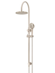 200mm Round Overhead Shower Rail, Three Function Hand Shower