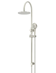 200mm Round Overhead Shower Rail, Three Function Hand Shower