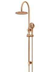 200mm Round Overhead Shower Rail, Three Function Hand Shower