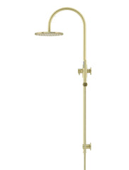 ROUND GOOSENECK SHOWER SET WITH 200MM ROSE, SINGLE-FUNCTION HAND SHOWER