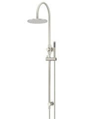 ROUND GOOSENECK SHOWER SET WITH 200MM ROSE, SINGLE-FUNCTION HAND SHOWER