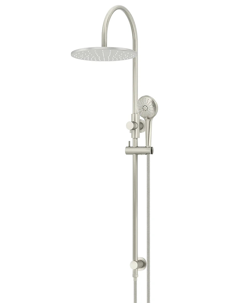 Round Combination Shower Rail 300mm Rose, Three Function Hand Shower
